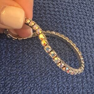 Touchstone Crystal Stretch Tennis Bracelet - Aurora Borealis Stones